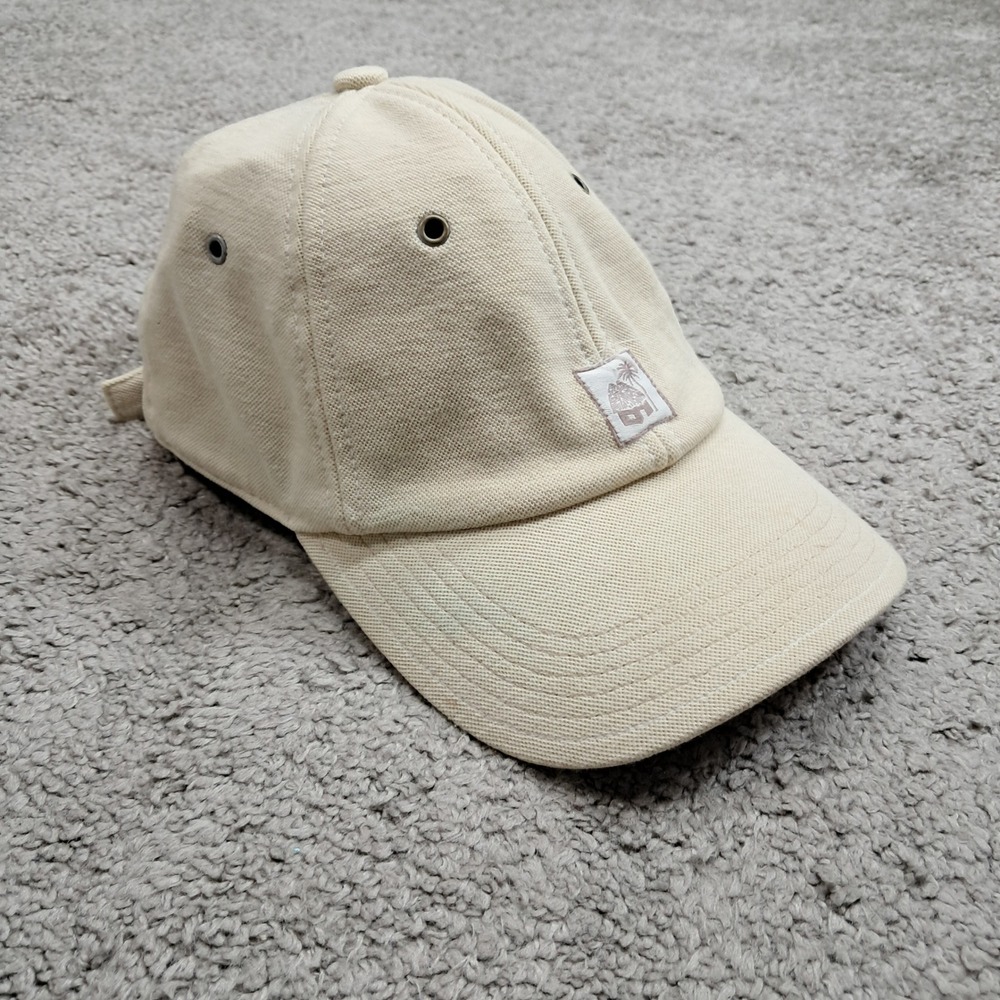 Caribbean Joe Womens Tan Beige Tropical Hut Patch Adjustable Baseball‎ Hat Cap